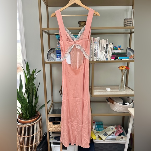 NWT Reformation Provence Silk Dress in Powder Pink - Picture 6 of 9